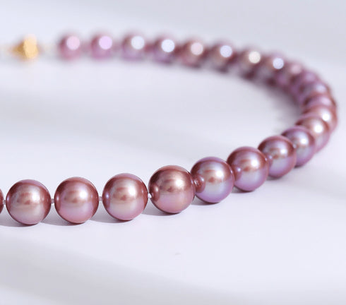 Purple Freshwater Pearl Necklace,7.5-8mm - House Of Pearls
