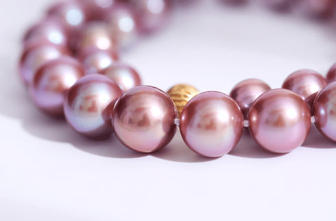 Purple Freshwater Pearl Necklace,7.5-8mm - House Of Pearls