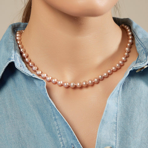 Classic Purple Freshwater Pearl Necklace Multiple Lengths