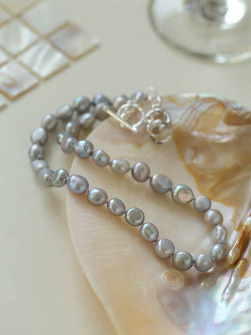 Baroque Grey Freshwater Pearl Necklace - House Of Pearls