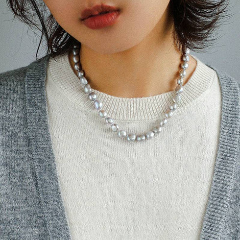 Baroque Grey Freshwater Pearl Necklace - House Of Pearls