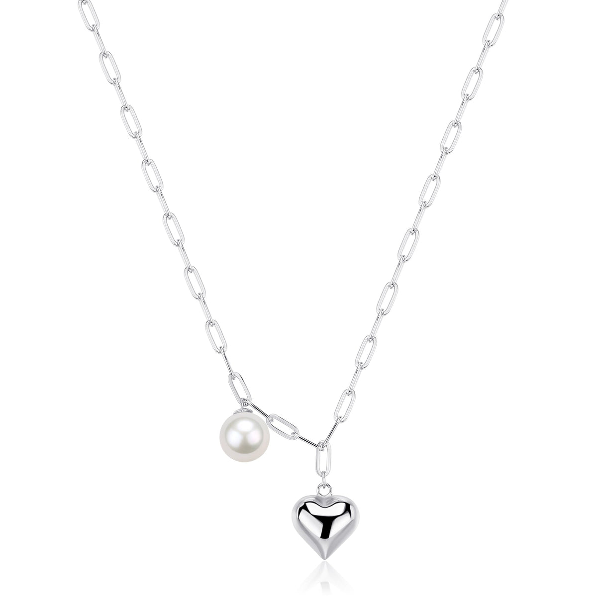 Silver Heart Pearl Pendant Necklace House Of Pearls