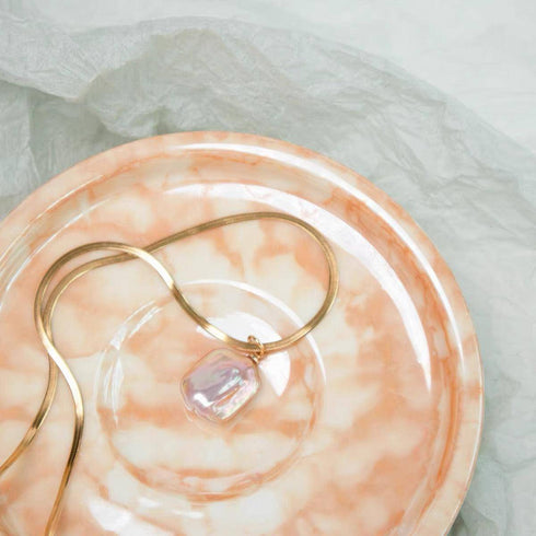 Baroque Freshwater Pearl Herringbone Chain Necklace - House Of Pearls