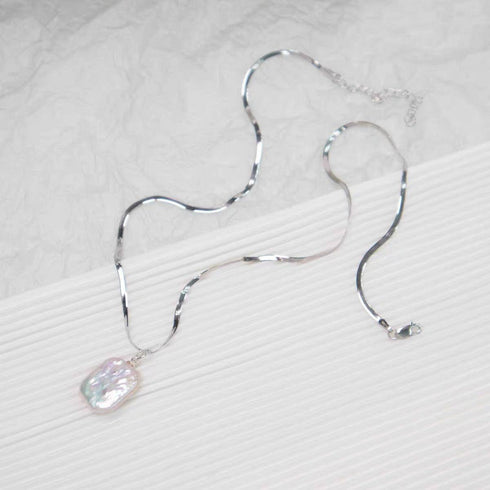 Baroque Freshwater Pearl Herringbone Chain Necklace - House Of Pearls