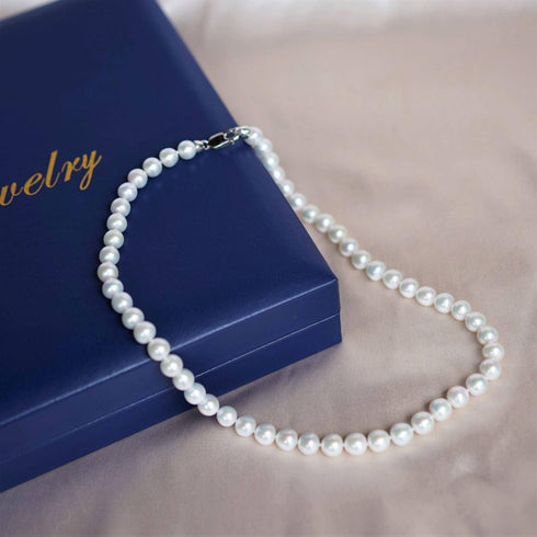 8-9mm AAA Chinese White Akoya Cultured Pearl Necklace - House Of Pearls