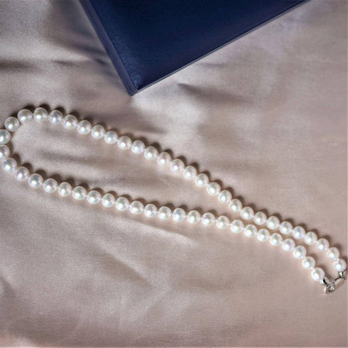 8-9mm AAA Chinese White Akoya Cultured Pearl Necklace - House Of Pearls