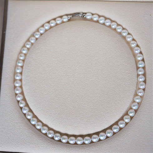 8-9mm AAA Chinese White Akoya Cultured Pearl Necklace - House Of Pearls