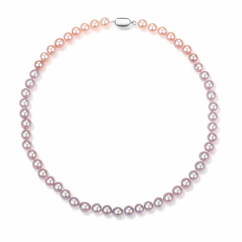 7-8mm Graduated Pink Purple Freshwater Pearl Strand Necklace - Necklaces made with hand-selected pearls from House of Pearls