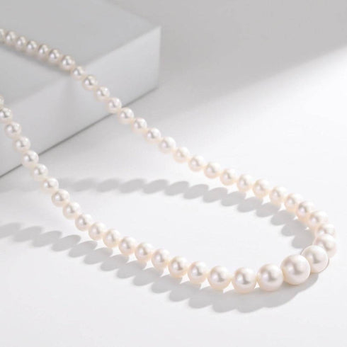 Gradual Size White Freshwater Pearls Strand - House Of Pearls