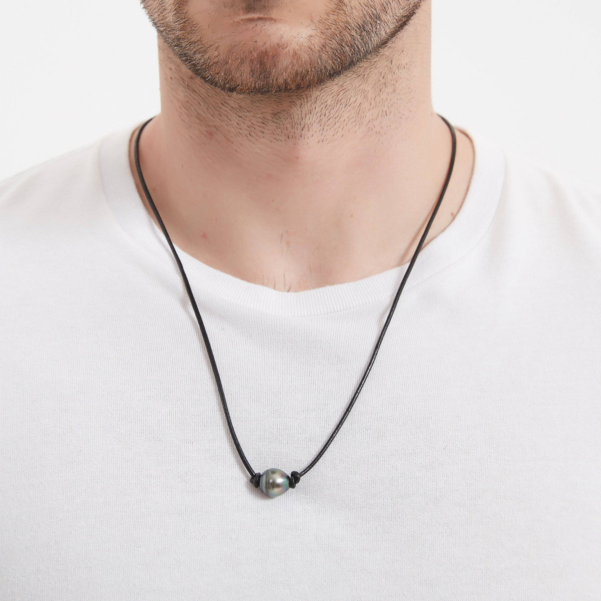 Tahitian Baroque Pearl Knotted Leather Necklace House Of Pearls