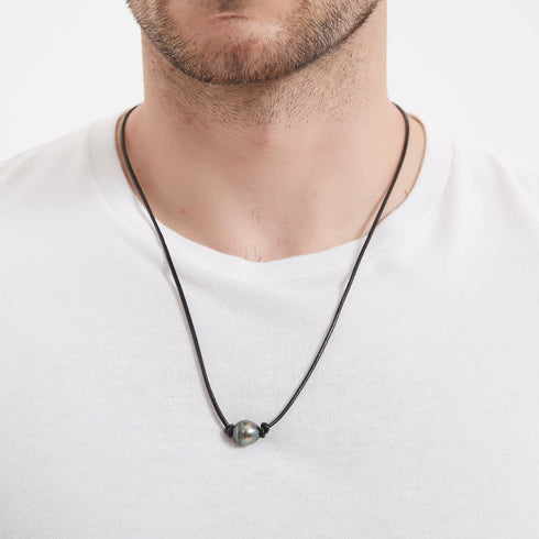 Tahitian Baroque Pearl Knotted Leather Necklace - House Of Pearls