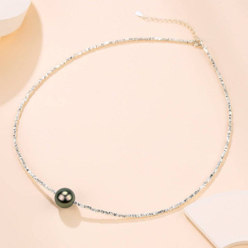 Tahitian Pearl Pendant Silver Shards Necklace - House Of Pearls