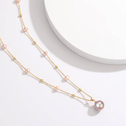 Teardrop Pendant Beaded Necklace 14K Gold Filled - House Of Pearls