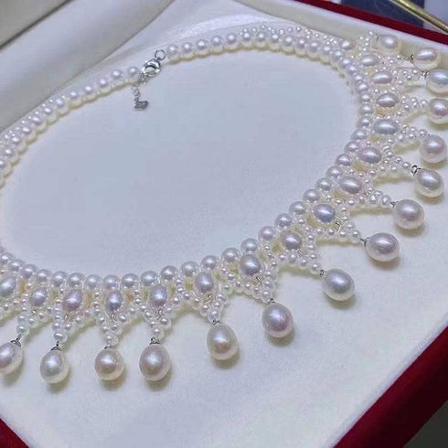 Vintage Triple-Layer Handcrafted Pearl Necklace - House Of Pearls