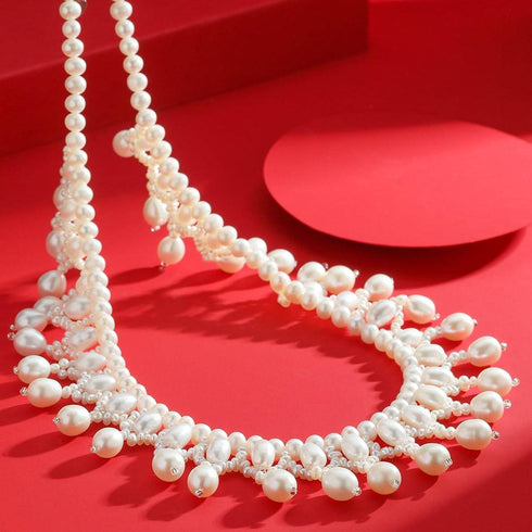 Vintage Triple-Layer Handcrafted Pearl Necklace - House Of Pearls