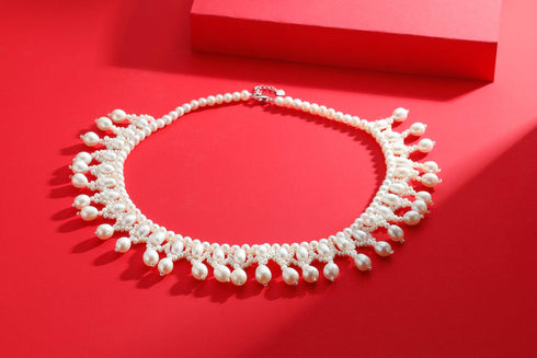 Vintage Triple-Layer Handcrafted Pearl Necklace - House Of Pearls