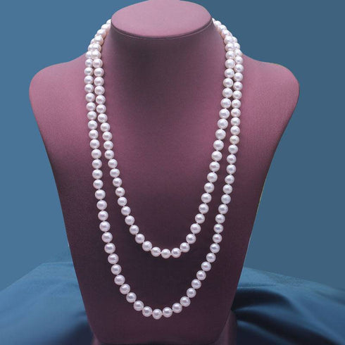 White 48" Length Freshwater Pearl Necklace - House Of Pearls