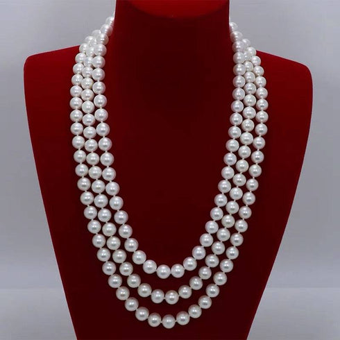 White 68" Length Freshwater Pearl Necklace - House Of Pearls