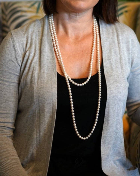 68-inch White Freshwater Pearl Necklace - Necklaces made with hand-selected pearls from House of Pearls