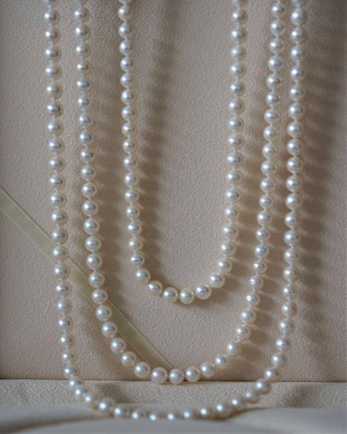 68-inch White Freshwater Pearl Necklace - Necklaces made with hand-selected pearls from House of Pearls