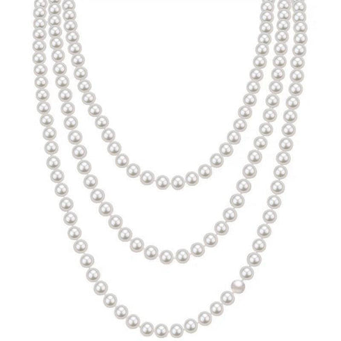 68-inch White Freshwater Pearl Necklace - Necklaces made with hand-selected pearls from House of Pearls