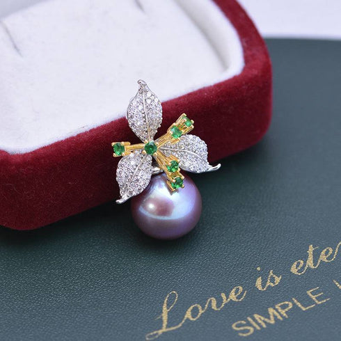 Floral CZ Freshwater Bella Pearl Pendant - House Of Pearls