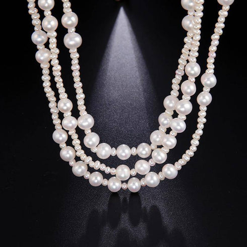 White Freshwater Pearl Super Long Necklace,4.0-8.5mm - House Of Pearls