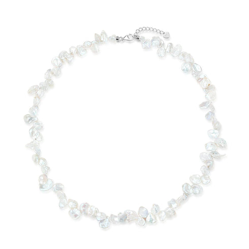 White Keshi Petal Pearl Necklace - House Of Pearls