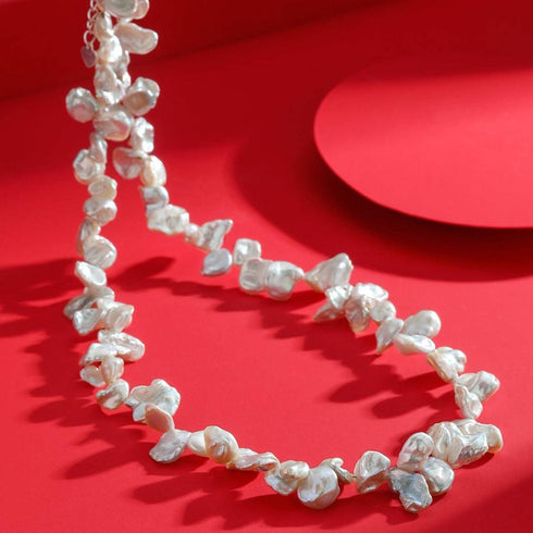 White Keshi Petal Pearl Necklace - House Of Pearls