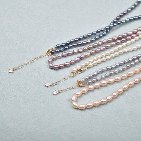 MultiColor Rice Freshwater Pearl Necklace - House Of Pearls
