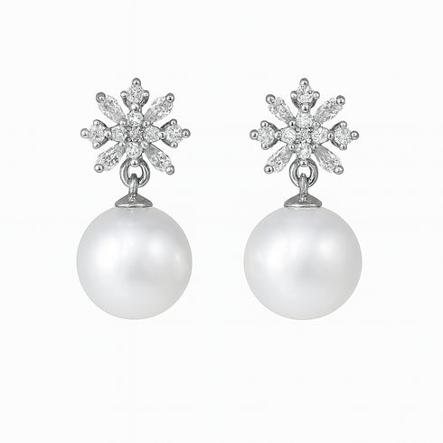 10-11mm Snowflake Freshwater Pearl Earrings