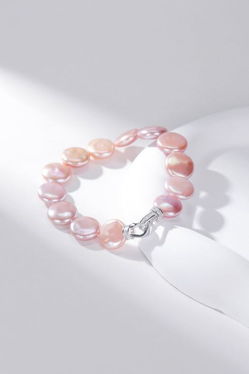 Pink Coin Shaped Baroque Freshwater Pearl Necklace and Bracelet (Purchase Individually) - Bracelets made with hand-selected pearls from House of Pearls