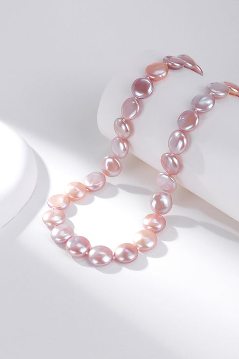 Pink Coin Shaped Baroque Freshwater Pearl Necklace and Bracelet (Purchase Individually) - Bracelets made with hand-selected pearls from House of Pearls