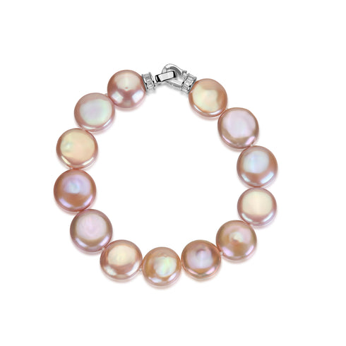 Pink Coin Shaped Baroque Freswhater Pearl Bracelet and Necklace (Purchase Individually) - Necklaces made with hand-selected pearls from House of Pearls