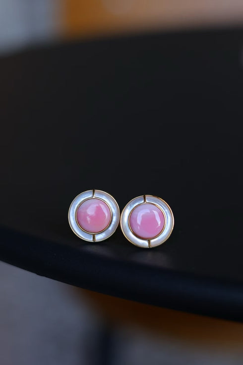 Pink Queen Conch Shell Princess Pearls Earrings - Earrings made with hand-selected pearls from House of Pearls