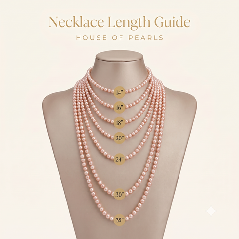 Classic pink freshwater pearl necklace in multiple lengths (14–35 in) by House Of Pearls -JT
