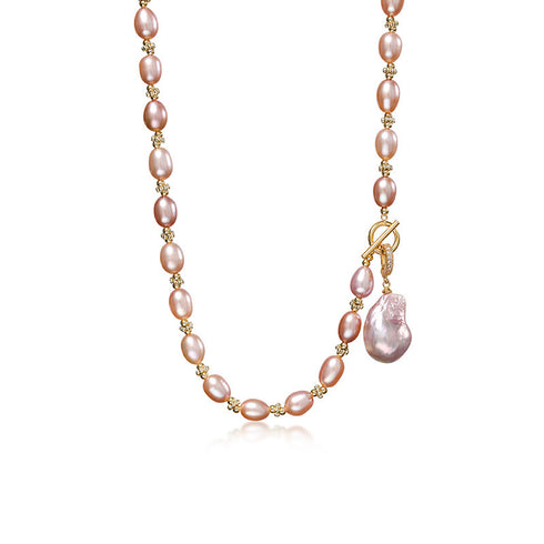Purple Rice Pear Beads Baroque Pearl Pendant Necklace - Necklaces made with hand-selected pearls from House of Pearls