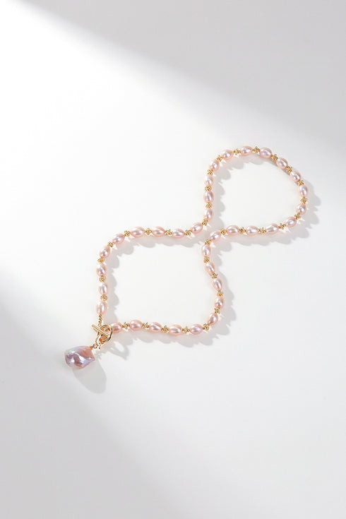 Purple Rice Pear Beads Baroque Pearl Pendant Necklace - Necklaces made with hand-selected pearls from House of Pearls