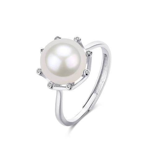 10-11mm Freshwater Pearl Cubic Zirconia Ring - House Of Pearls