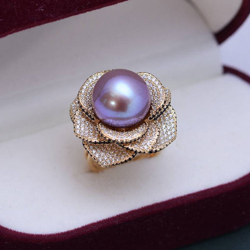 11-12mm Freshwater Pearl & Miya Zirconia Pearl Ring - House Of Pearls
