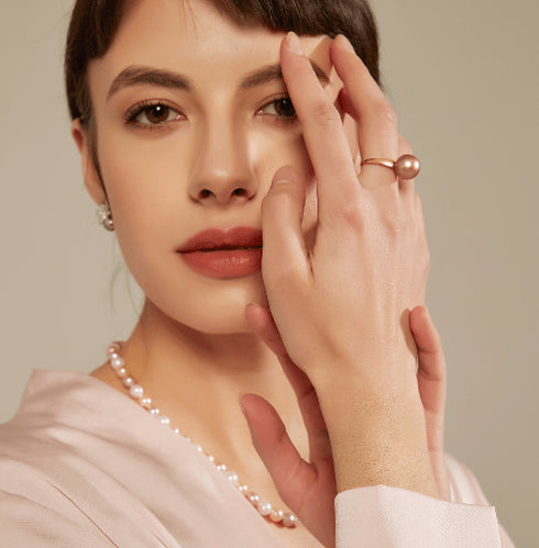 12-13mm Freshwater Pearl & Modern Simple Ring - House Of Pearls