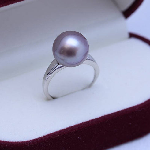 12-13mm Freshwater Pearl & Modern Simple Ring - House Of Pearls