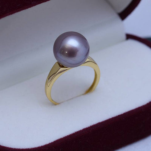 12-13mm Freshwater Pearl & Modern Simple Ring - House Of Pearls