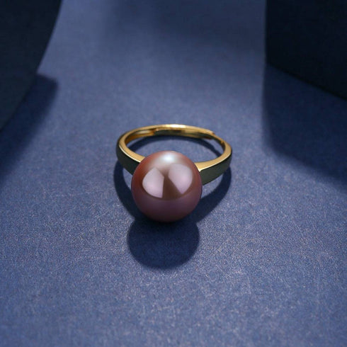 12-13mm Freshwater Pearl & Modern Simple Ring - House Of Pearls