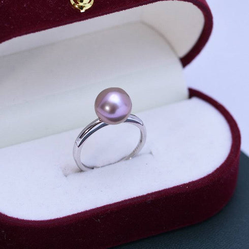 9-10mm Purple Freshwater Pearl & Modern Ring - House Of Pearls