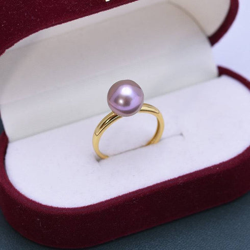 9-10mm Purple Freshwater Pearl & Modern Ring - House Of Pearls