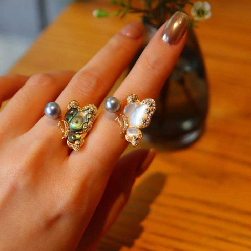 Butterfly Akoya Mother of Pearls Mabe Ring - House Of Pearls