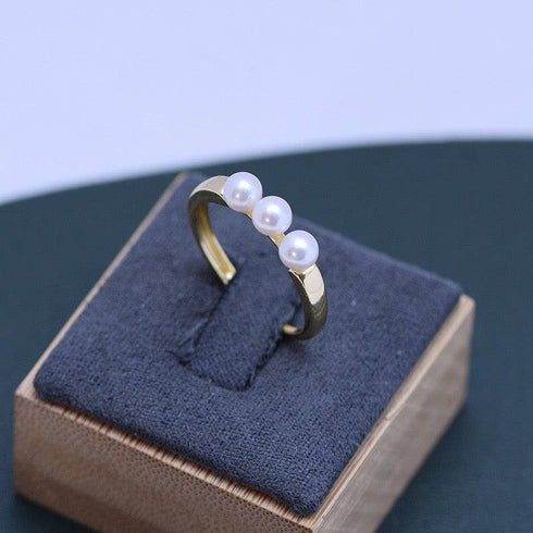 4-4.5mm Freshwater 3 Pearls Ring - House Of Pearls