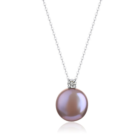 Sasha Purple Coin Baroque Pearl Pendant Necklace - Necklaces made with hand-selected pearls from House of Pearls