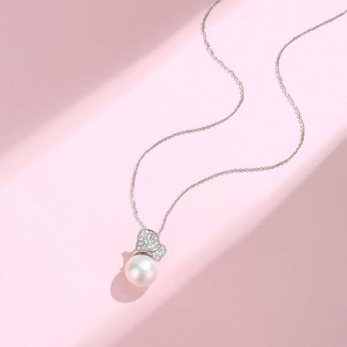 10-11mm Freshwater Pearl & Buds of May Necklace and Earrings ( Purchase Individually) - House Of Pearls